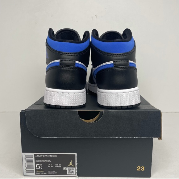 Nike Air Jordan 1 Retro Mid GS “Racer Blue” NEW - Picture 4 of 4